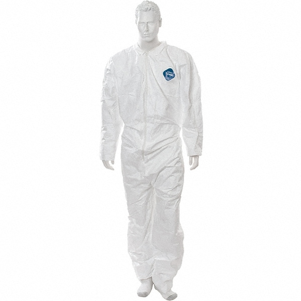 Disposable Coveralls: Size Medium, Film Laminate, Zipper Closure