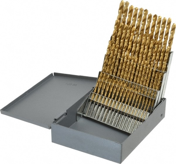 Chicago-Latrobe 69863 Drill Bit Set: Jobber Length Drill Bits, 60 Pc, 118 °, High Speed Steel Image