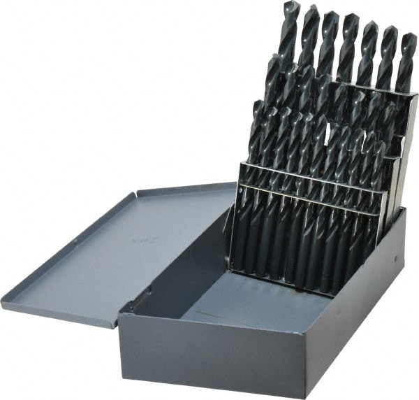 Chicago-Latrobe 45638 Drill Bit Set: Jobber Length Drill Bits, 26 Pc, 135 °, High Speed Steel Image