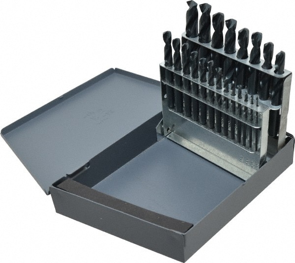 Chicago-Latrobe 69852 Drill Bit Set: Screw Machine Length Drill Bits, 21 Pc, 135 °, High Speed Steel Image