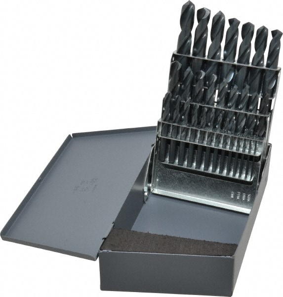 Chicago-Latrobe 57719 Drill Bit Set: Screw Machine Length Drill Bits, 29 Pc, 135 °, High Speed Steel Image