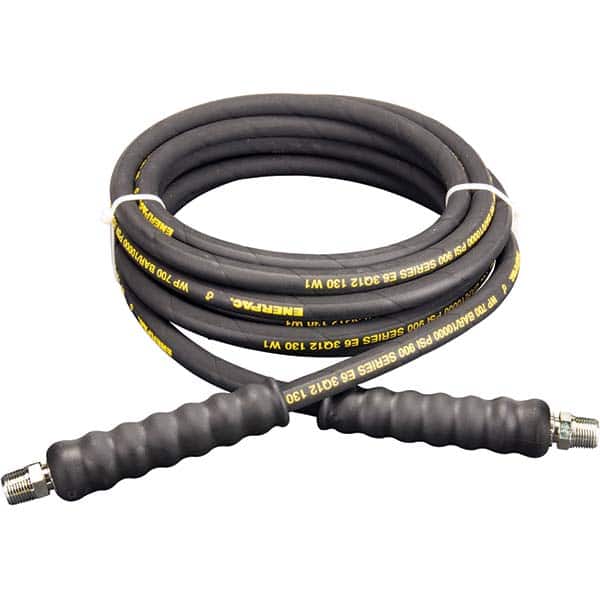 Enerpac H9220 Hydraulic Pump Hose: 1/4" ID, 20 OAL, Rubber (Coated) & Steel (Wire Braid), 10,000 Max psi 