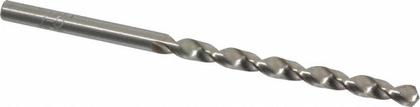 Jobber Length Drill Bit: #22 (0.1570) Dia, 118 deg, HSS - Bright/Uncoated Finish, 3-1/8" OAL, Right Hand Cut, Fast Spiral Flute, Straight Shank, Series 150B