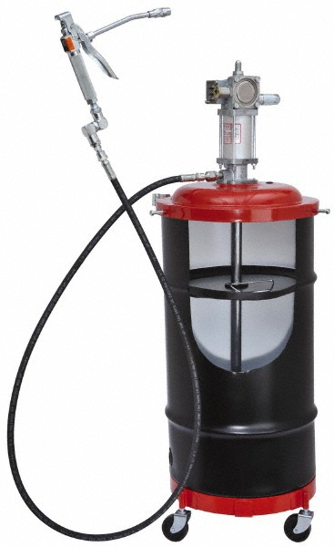 Air-Operated Drum Pump: 50:1, 80 cu in/min, Grease Lubrication, Aluminum - 1/4 NPT (M) Outlet, Use with 120 lb Containers