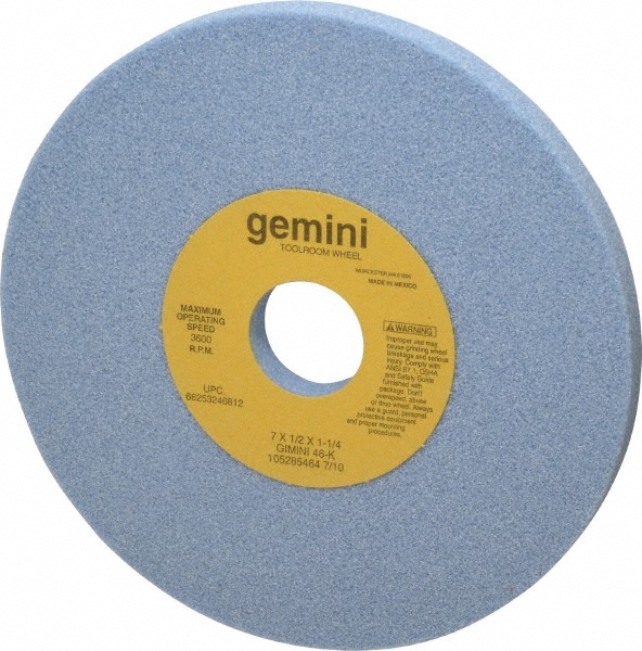 Norton 7" Diam x 11/4" Hole x 1/2" Thick, K Hardness, 46 Grit