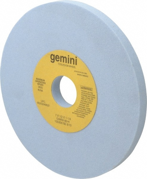 Norton 66253246829 Surface Grinding Wheel: 7" Dia, 1/2" Thick, 1-1/4" Hole, 80 Grit, H Hardness Image