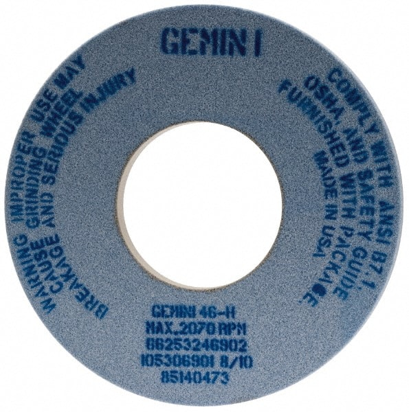 Norton 66253246902 Surface Grinding Wheel: 12" Dia, 1" Thick, 5" Hole, 46 Grit, H Hardness 