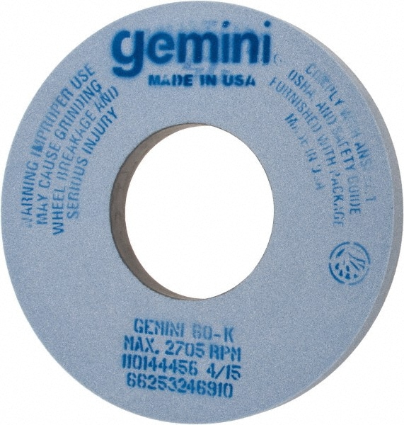 Norton 66253246910 Surface Grinding Wheel: 12" Dia, 1" Thick, 5" Hole, 60 Grit, K Hardness 