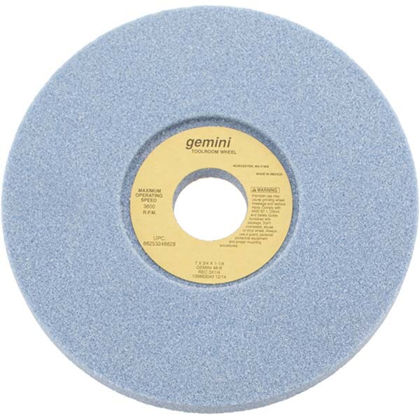 Norton 66253246828 Surface Grinding Wheel: 7" Dia, 3/4" Thick, 1-1/4" Hole, 46 Grit, K Hardness Image