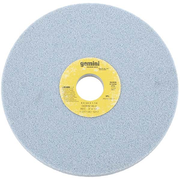 Norton 66253246842 Surface Grinding Wheel: 8" Dia, 3/4" Thick, 1-1/4" Hole, 46 Grit, H Hardness Image