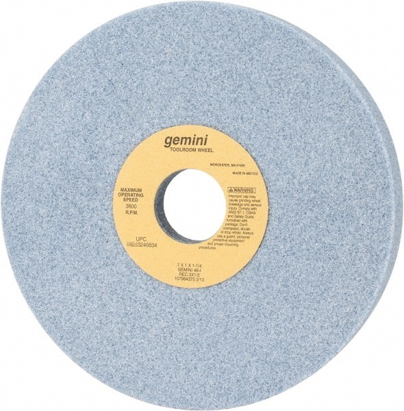 Norton 66253246834 Surface Grinding Wheel: 7" Dia, 1" Thick, 1-1/4" Hole, 46 Grit, I Hardness Image