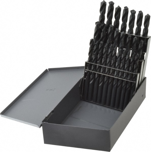 Chicago-Latrobe 57718 Drill Bit Set: Jobber Length Drill Bits, 26 Pc, 118 °, High Speed Steel Image