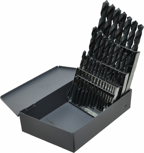 Drill Bit Set: Jobber Length Drill Bits, 29 Pc, 118 &deg;, High Speed Steel - Oxide, Standard, Straight Shank, Series 150