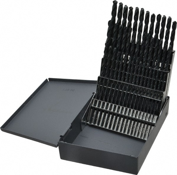 Chicago-Latrobe 57716 Drill Bit Set: Jobber Length Drill Bits, 60 Pc, 118 °, High Speed Steel Image