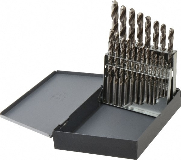 Chicago-Latrobe 49912 Drill Bit Set: Jobber Length Drill Bits, 21 Pc, 118 °, High Speed Steel Image