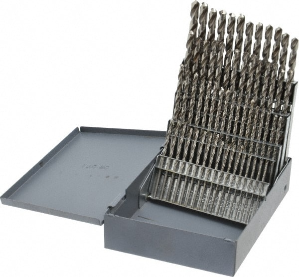 Chicago-Latrobe 49916 Drill Bit Set: Jobber Length Drill Bits, 60 Pc, 118 °, High Speed Steel Image