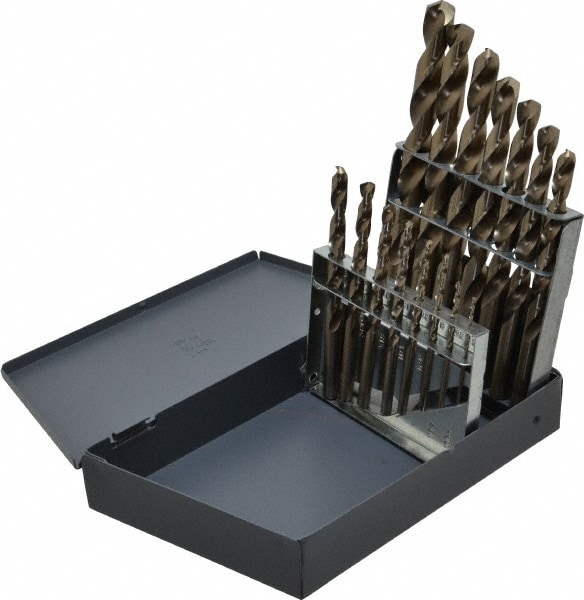 Chicago-Latrobe 57852 Drill Bit Set: Jobber Length Drill Bits, 15 Pc, 135 °, Cobalt Image