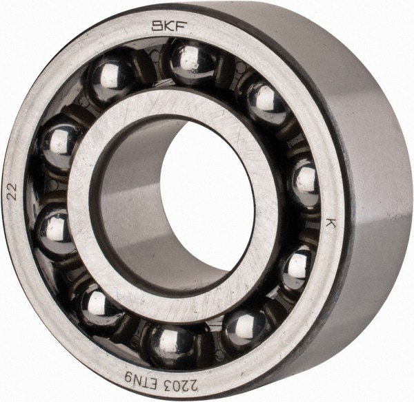 SKF 2203 ETN9 Self-Aligning Ball Bearing: 17 mm Bore Dia, 40 mm OD, 16 mm OAW, Open Image