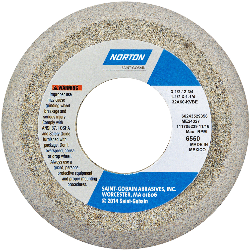 Norton Tool & Cutting Grinding Wheel 31/2" Dia, 1/4" Width, 11/4