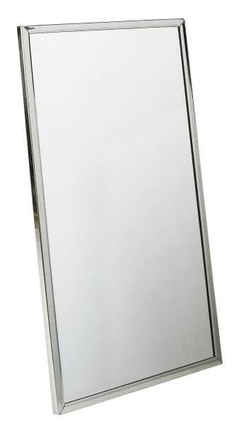 18 Inch Wide x 36 Inch High, Theft Resistant Rectangular Glass Washroom Mirror