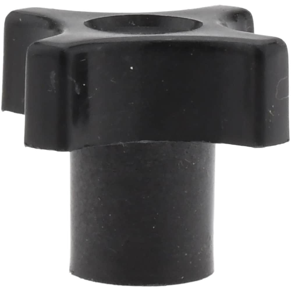 Lobed Knob: 1" Head Dia, 4 Points, Thermoplastic Elastomer, Black