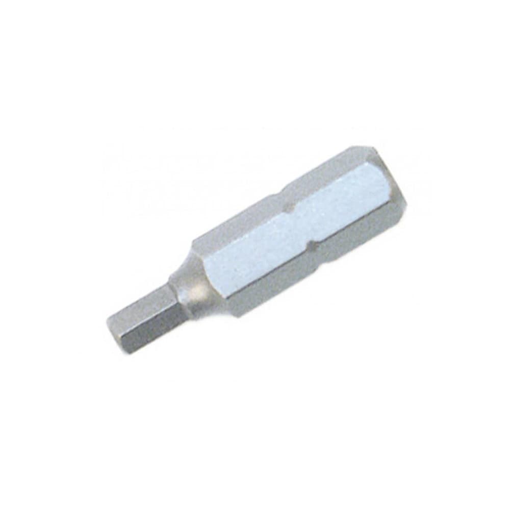 Hex Screwdriver Insert Bit: 1/4" Drive, 1/8" Hex, 1" OAL