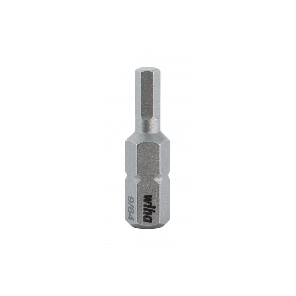 Hex Screwdriver Insert Bit: 1/4" Drive, 1" OAL