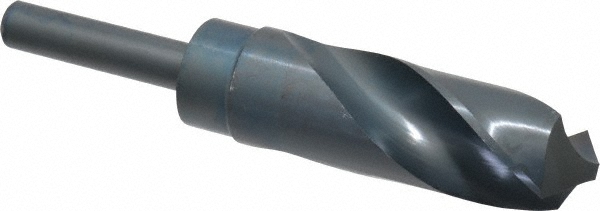 Reduced Shank Drill Bit: 1-3/16" Dia, 1/2" Shank Dia, 118 deg Point, High-Speed Steel - 6" OAL, 3-1/8" Flute Length, Black Oxide Finish, Straight-Cylindrical Shank, Right Hand Cut, Series 190