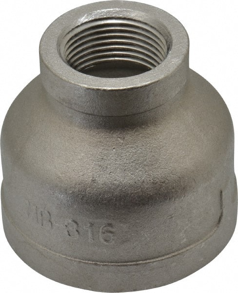 Pipe Reducer: 1-1/2 x 3/4 Fitting, 316 Stainless Steel