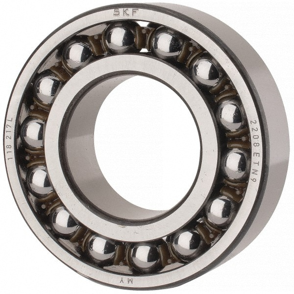 SKF 2208 ETN9 Self-Aligning Ball Bearing: 40 mm Bore Dia, 80 mm OD, 23 mm OAW, Open Image