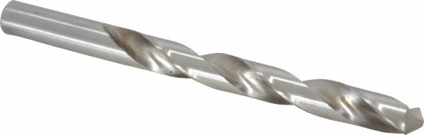 Jobber Length Drill Bit: 1/2" (0.5000) Dia, 118 deg, HSS - Bright/Uncoated Finish, 6" OAL, Right Hand Cut, Slow Spiral Flute, Straight Shank, Series 150C