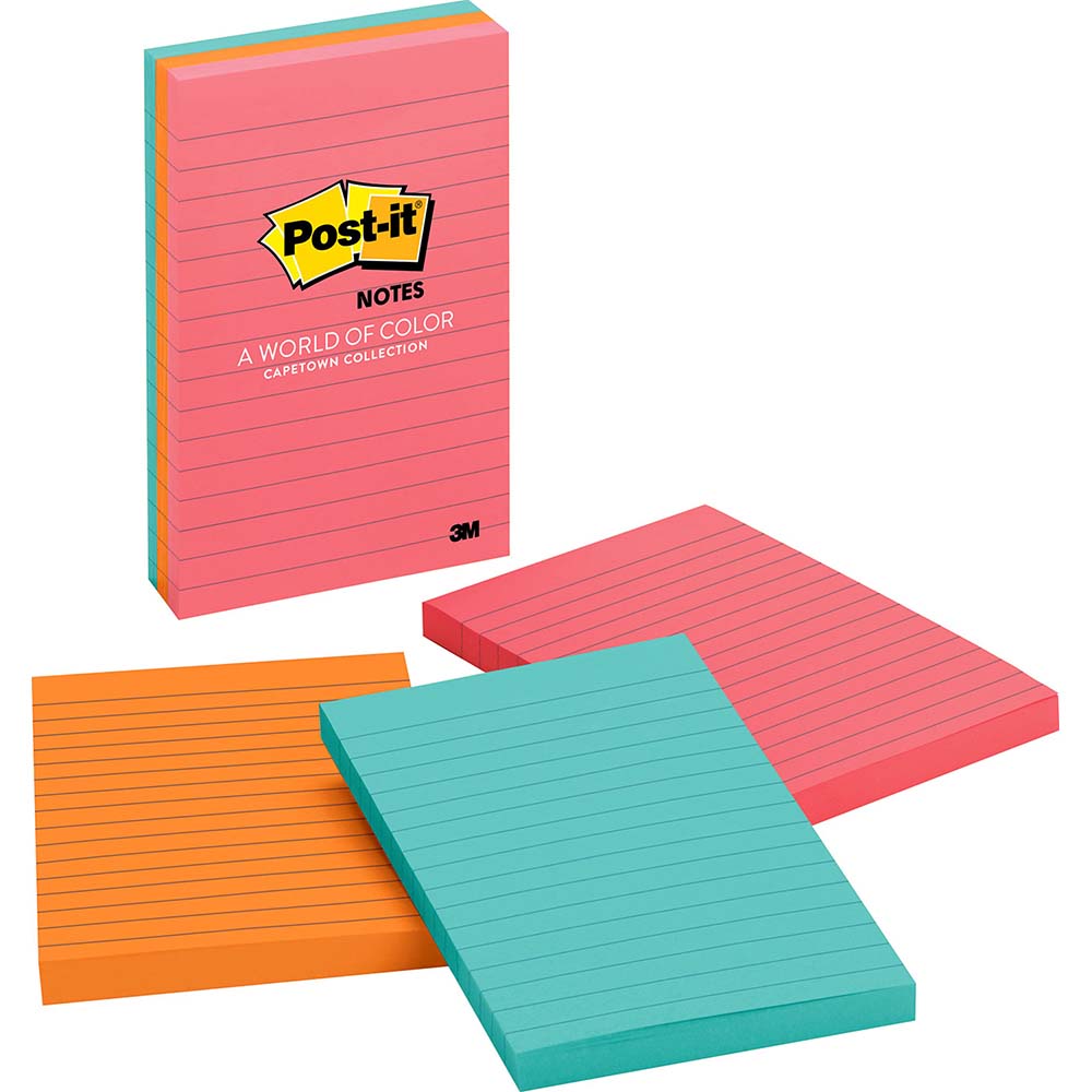 3M Pack of (3) 100 Sheet, 4 x 6", Note Pad/Writing Pad/Notebooks
