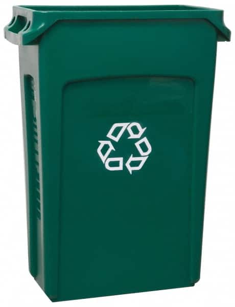 Recycling Container: 23 gal, Rectangle, Green
