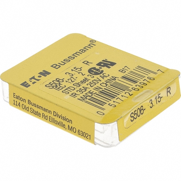 Cartridge Time Delay Fuse: 35 A, 20 mm OAL, 5.2 mm Dia