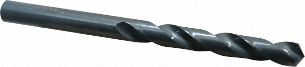 Taper Length Drill Bit: 23/32" (0.7188) Dia, 118 deg, HSS - Oxide Finish, 5-5/8" Flute Length, 9-1/2" OAL, Right Hand Cut, Regular Spiral Flute, Straight-Cylindrical Shank, 120