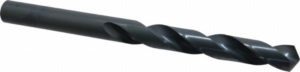 Taper Length Drill Bit: 13/16" (0.8125) Dia, 118 deg, HSS - Oxide Finish, 6-1/8" Flute Length, 10" OAL, Right Hand Cut, Regular Spiral Flute, Straight-Cylindrical Shank, 120