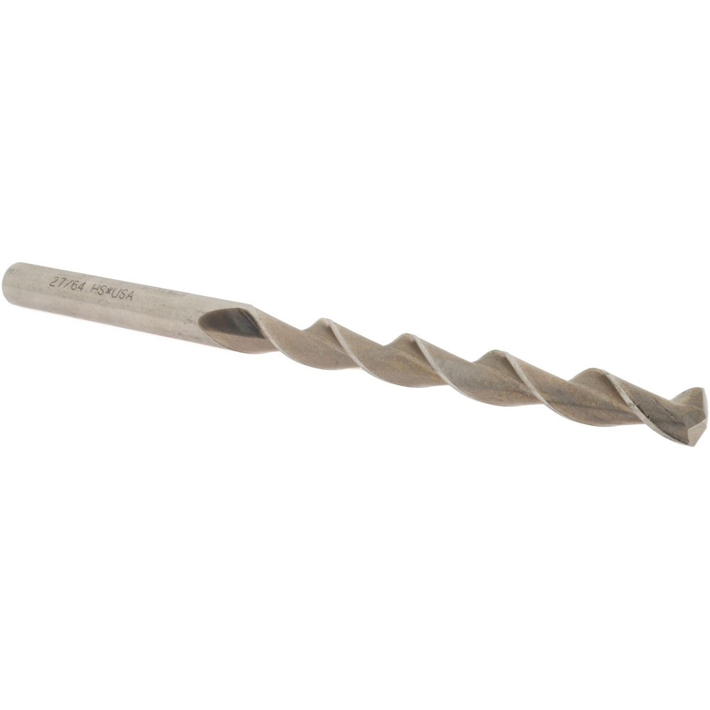 Taper Length Drill Bit: 27/64" Dia, 135 ° Point, High Speed Steel