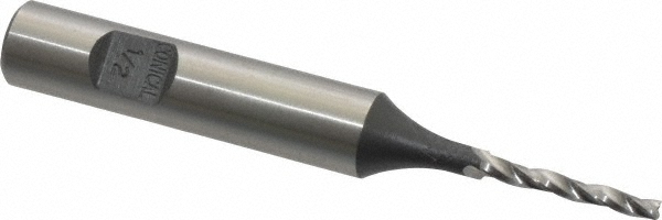 Made in USA KK-103 Tapered End Mill: 0.5 &deg; per Side, 3/32" Small Dia, 3/4" LOC, 3 Flutes, High Speed Steel, Square End Image