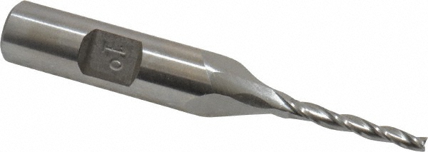 Made in USA K-103 Tapered End Mill: 1 &deg; per Side, 3/32" Small Dia, 3/4" LOC, 3 Flutes, High Speed Steel, Square End Image