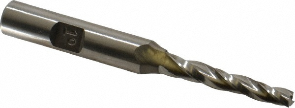 Made in USA K-305 Tapered End Mill: 1 &deg; per Side, 3/16" Small Dia, 1-1/4" LOC, 3 Flutes, High Speed Steel, Square End Image