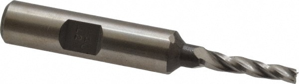 Made in USA KX-203 Tapered End Mill: 1.5 ° per Side, 1/8" Small Dia, 3/4" LOC, 3 Flutes, High Speed Steel, Square End Image