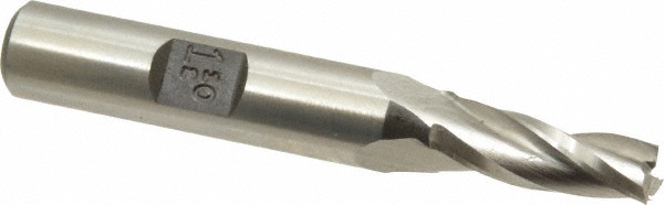 Made in USA KX-403 Tapered End Mill: 1.5 &deg; per Side, 1/4" Small Dia, 3/4" LOC, 3 Flutes, High Speed Steel, Square End Image