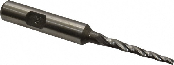 Made in USA L-105 Tapered End Mill: 2 ° per Side, 3/32" Small Dia, 1-1/4" LOC, 3 Flutes, High Speed Steel, Square End Image