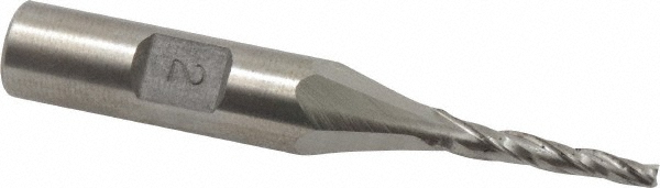 Made in USA L-103 Tapered End Mill: 2 &deg; per Side, 3/32" Small Dia, 3/4" LOC, 3 Flutes, High Speed Steel, Square End Image