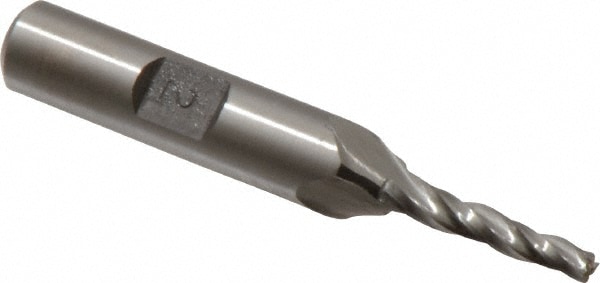 Made in USA L-203 Tapered End Mill: 2 ° per Side, 1/8" Small Dia, 3/4" LOC, 3 Flutes, High Speed Steel, Square End Image