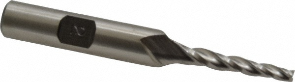 Made in USA L-204 Tapered End Mill: 2 &deg; per Side, 1/8" Small Dia, 1" LOC, 3 Flutes, High Speed Steel, Square End Image