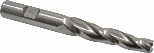 Made in USA L-609 Tapered End Mill: 2 &deg; per Side, 3/8" Small Dia, 2-1/4" LOC, 3 Flutes, High Speed Steel, Square End Image