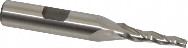 Made in USA M-203 Tapered End Mill: 3 ° per Side, 1/8" Small Dia, 3/4" LOC, 3 Flutes, High Speed Steel, Square End Image