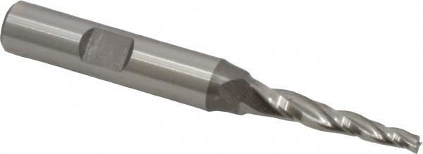 Made in USA M-204 Tapered End Mill: 3 ° per Side, 1/8" Small Dia, 1" LOC, 3 Flutes, High Speed Steel, Square End Image