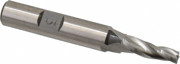 Made in USA M-303 Tapered End Mill: 3 &deg; per Side, 3/16" Small Dia, 3/4" LOC, 3 Flutes, High Speed Steel, Square End Image